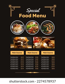 fast food menu design templates