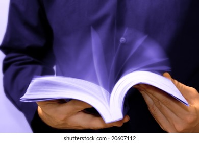 Fast Learning Concept: Businessman Reading A Book