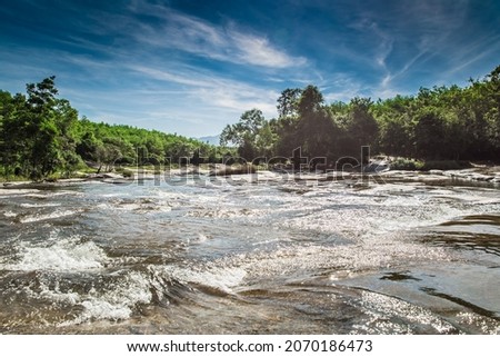 fast mountain river in the vietnamese jungle