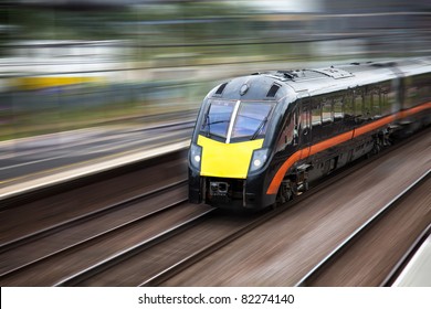 Fast Moving Modern Train