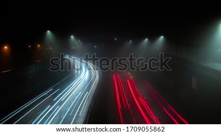 
A fast moving street at night