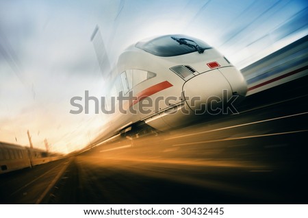 fast moving train
