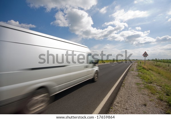 fast moving\
van