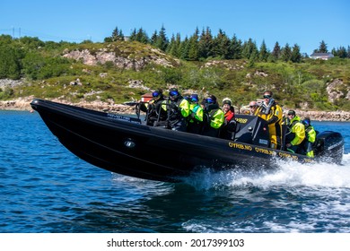 Fast Rib Boat Tours, Are A Very Popular Activity For Tourists In Norway. Frøya, Norway, 07.30.2021