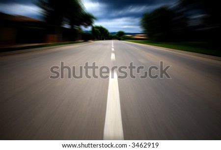 fast road to success with a motion blur effect