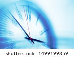 Fast speed times clock business working hours moving concept