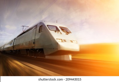 Fast Train With Motion Blur