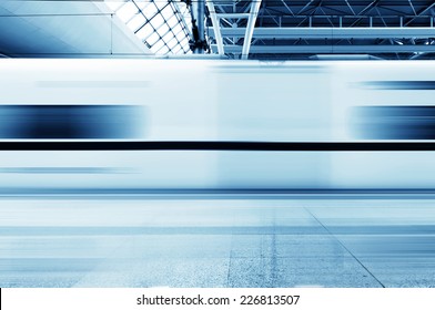 Fast Train With Motion Blur.