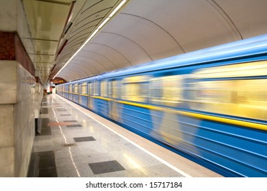 Fast train in subway