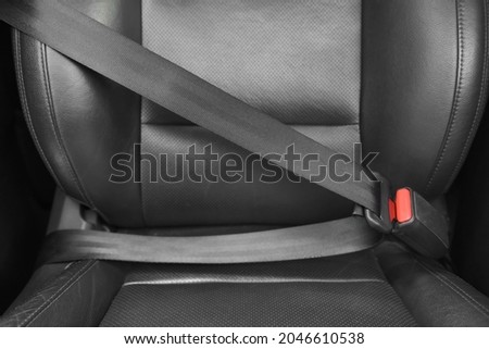 Fastened seat belt in car