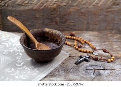 Fasting, Lent. Cup And Cross.