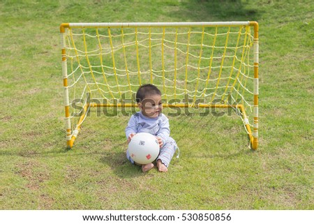 Similar – Image, Stock Photo Pampers-Liga / Direction training