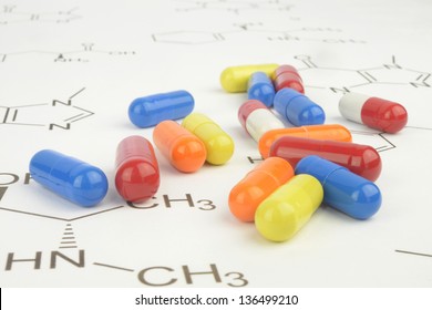 Fat Burner Pills On A Blurry Background