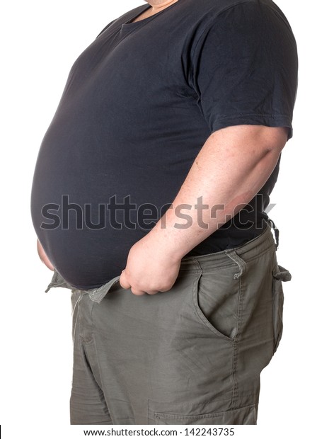 Fat Man Big Belly Closeup Part Stock Photo (Edit Now) 142243735