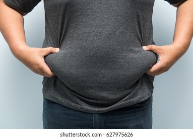 Fat Man Checking Out His Weight Stock Photo 627975626 | Shutterstock