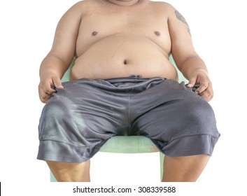 Fat Man Has A Big Paunch Sitting On The Chair, No.3