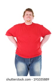 Fat Man Isolated On White