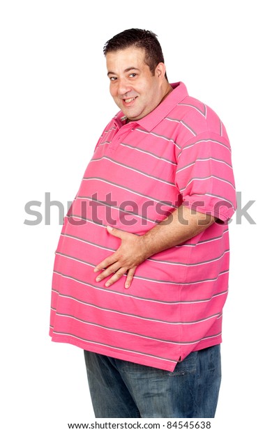 fat man with tight shirt