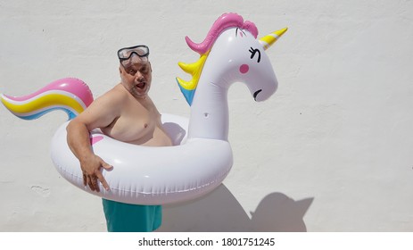  Fat Man With Unicorn Float