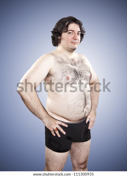 Fat Proud Naked Man Portrait Stock Photo 111300932 