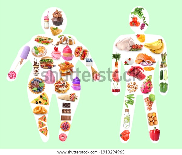 Fat Slim Human Figures Made Different Stock Photo (edit Now) 1910294965