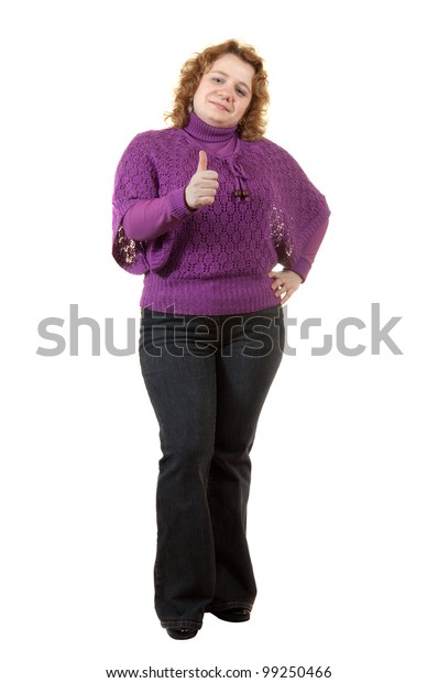 Fat Ugly Woman Isolated Over White Stock Photo Edit Now 99250466