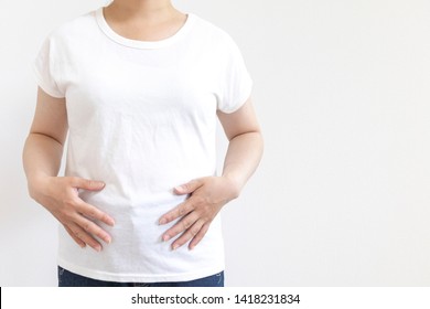 Fat Woman Holding Her Stomach