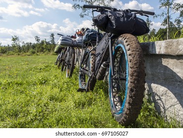 Fatbike With Bikepacking And Usual Bikes