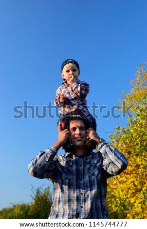 Similar – Image, Stock Photo Father and daughter laughing together