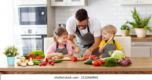  
father with children preparing vegetable salad at home
 - Powered by Shutterstock