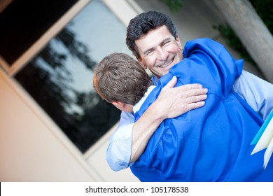 Father Congratulating His Son On Graduation