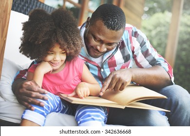 Father Daughter Bonding Cozy Parenting Education Concept - Shutterstock ID 342636668