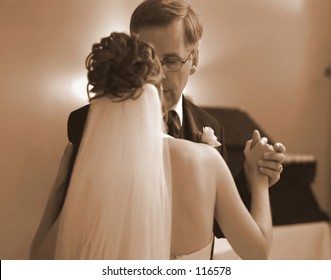 Father And Daughter Dancing On Her Wedding Day