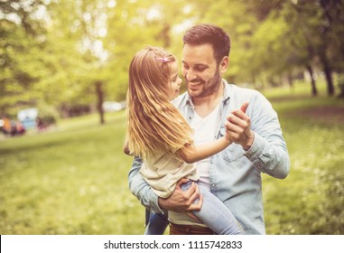 Father Daughter Park Dancing Holding Hands Stock Photo 1115742833 ...