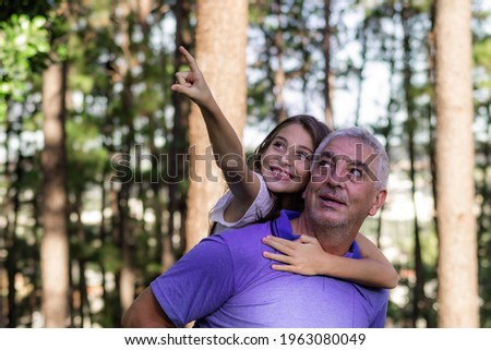 father and daughter in the park. Happy Father's Day
