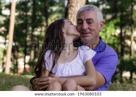 father and daughter in the park. Happy Father's Day