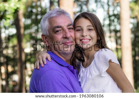 father and daughter in the park. Happy Father's Day