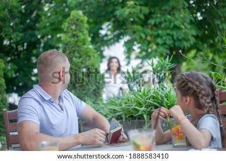 Similar – Group of people having fun in a summer day