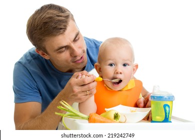 Father Feeding His Baby Son