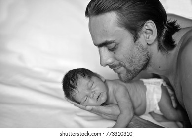 Father With Newborn Son Stock Image - Image: 35727861