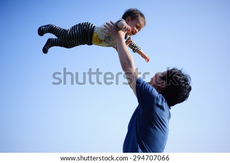 Similar – Image, Stock Photo Father and daughter laughing together