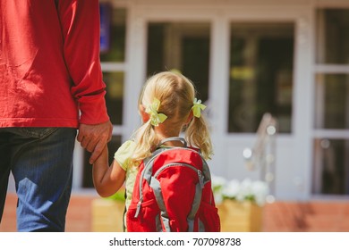 Father Little Daughter Go School Daycare Stock Photo 707098738 ...