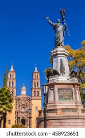 Father Miguel Hidalgo Statue Parroquia Cathedral Dolores Hidalgo Mexico. Where Father Miguel Hidalgo Made His Grito De Dolores Starting The 1810 War Of Independence In Mexico.  Statue Erected 1867.