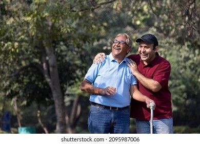 Father and son admiring nature at park
 - Shutterstock ID 2095987006