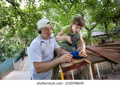 Father And Son Building Tree House