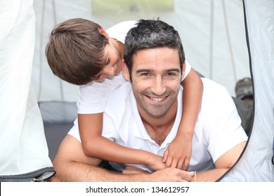 Father And Son Camping