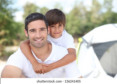 Father And Son Camping