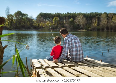 Father And Son Fishing