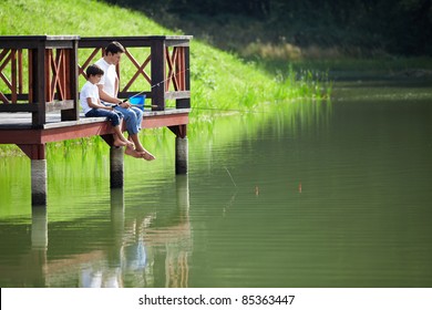 Father And Son Fishing