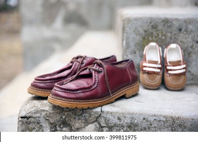 Father Son Shoes On Concrete Stairs Stock Photo 399811975 | Shutterstock